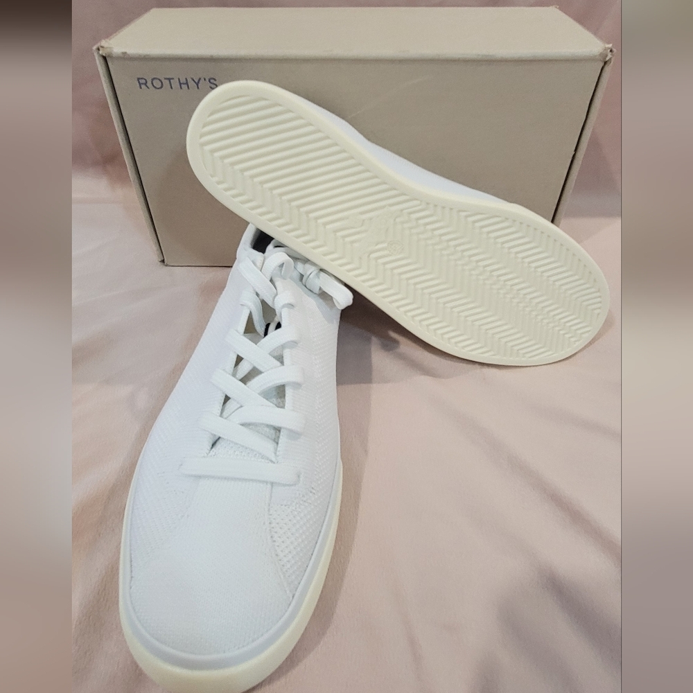 Rothy's White and Blue Men's Sneakers - Picture 7 of 9